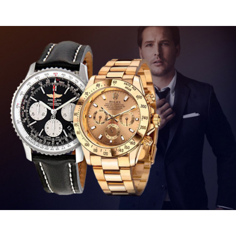 ЭЛИТНЫЙ НАБОР ИЗ 2-Х ЧАСОВ ROLEX DAYTONA BREITLING NAVITIMER