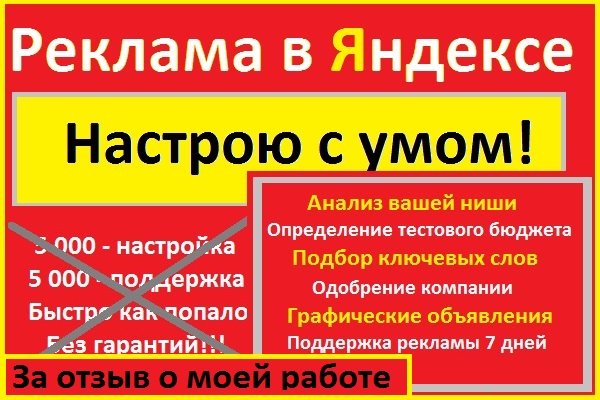 Сделаю рекламную компанию в РСЯ за видео отзыв