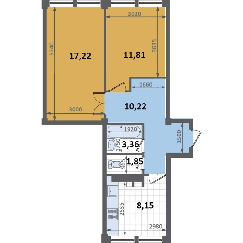 2-к квартира, 52 м2, 4/4 эт.