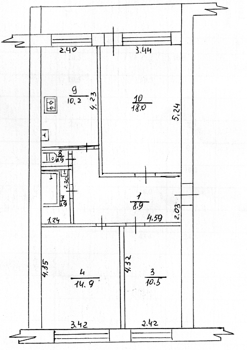 3-к квартира, 69 м2, 1/3 эт. с. Восход
