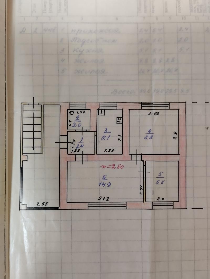 2-к квартира, 39 м2, 2/2 эт.