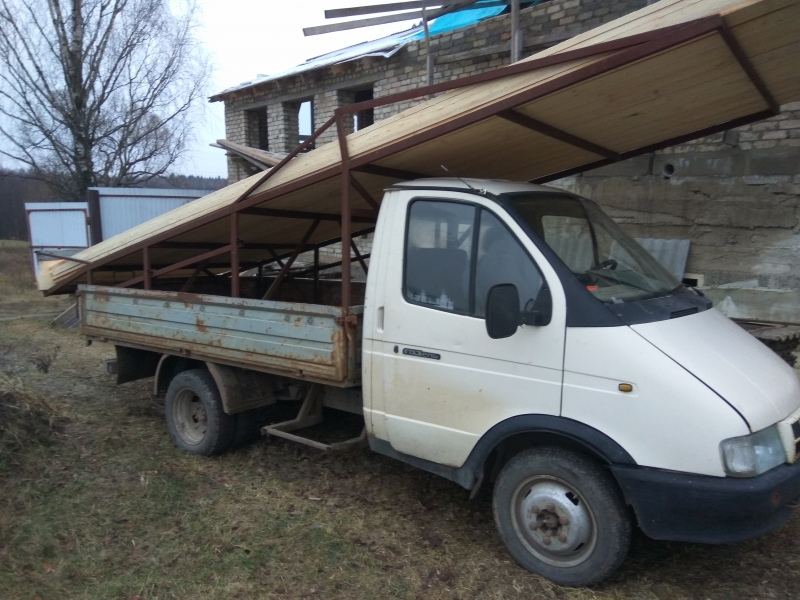 Приспособление для перевозки негабаритного груза на газели.