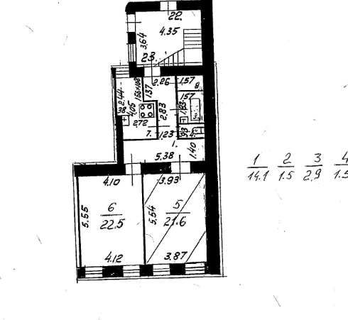 2-к квартира, 74 м2, 1/4 эт. под коммерцию