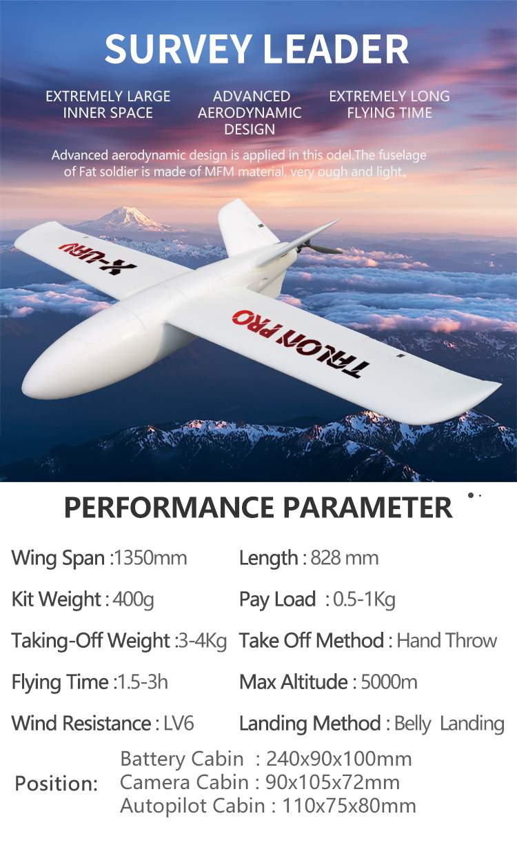 X-UAV Talon Pro 1350mm EPO V-tail KIT 