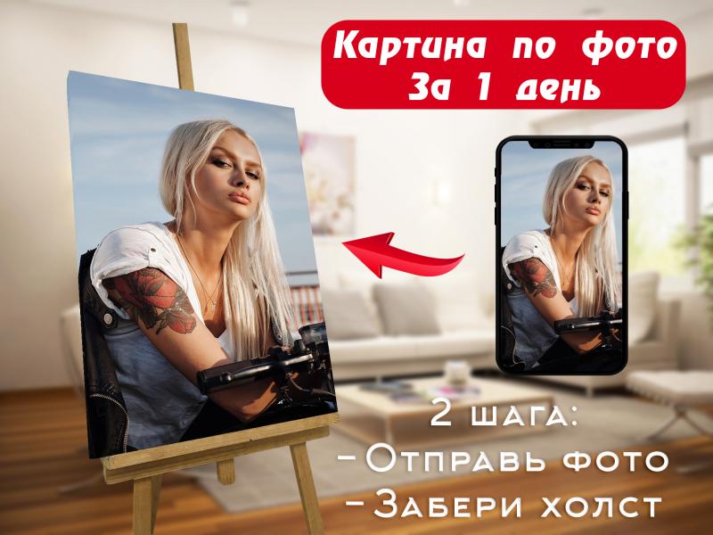 Печать картины по фото на холсте