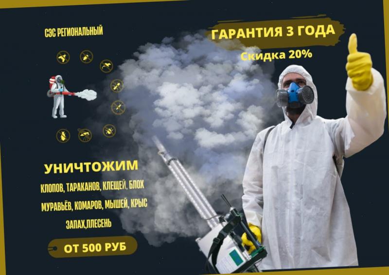 Уничтожение тараканов и клопов
