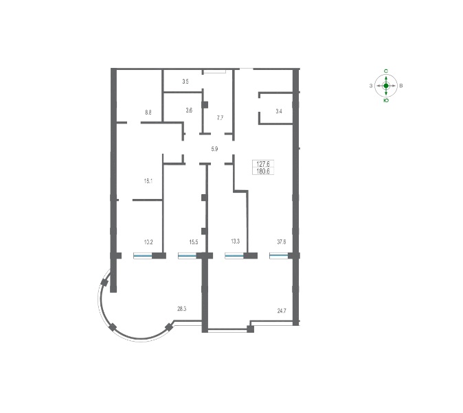 5-к квартира, 187 м2, 5/8 эт. Garden Palace