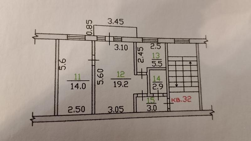 2-к квартира, 44 м2, 3/5 эт.