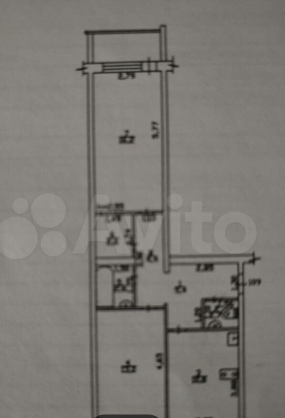 2-к квартира, 58 м2, 3/5 эт.