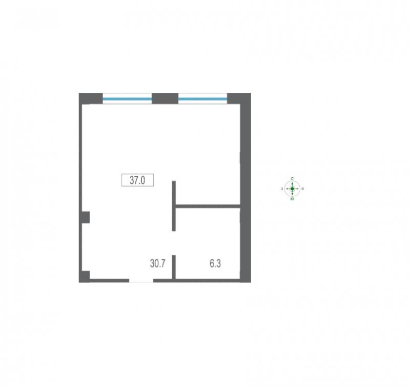 1-к квартира, 37 м2, 4/8 эт. Garden Palace