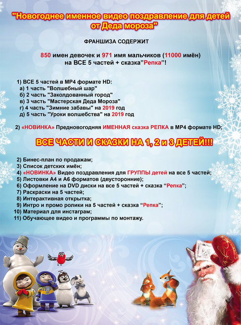 Новогодняя Франшиза "Именное Поздравление + Интерактивная Сказка"