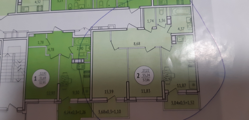 2-к квартира, 58 м2, 3/25 эт.