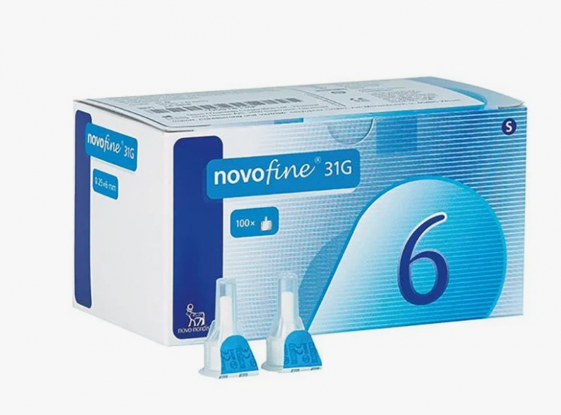 Иглы для шприц ручек 6 мм NovoFine 31G,10 шт для толстых
