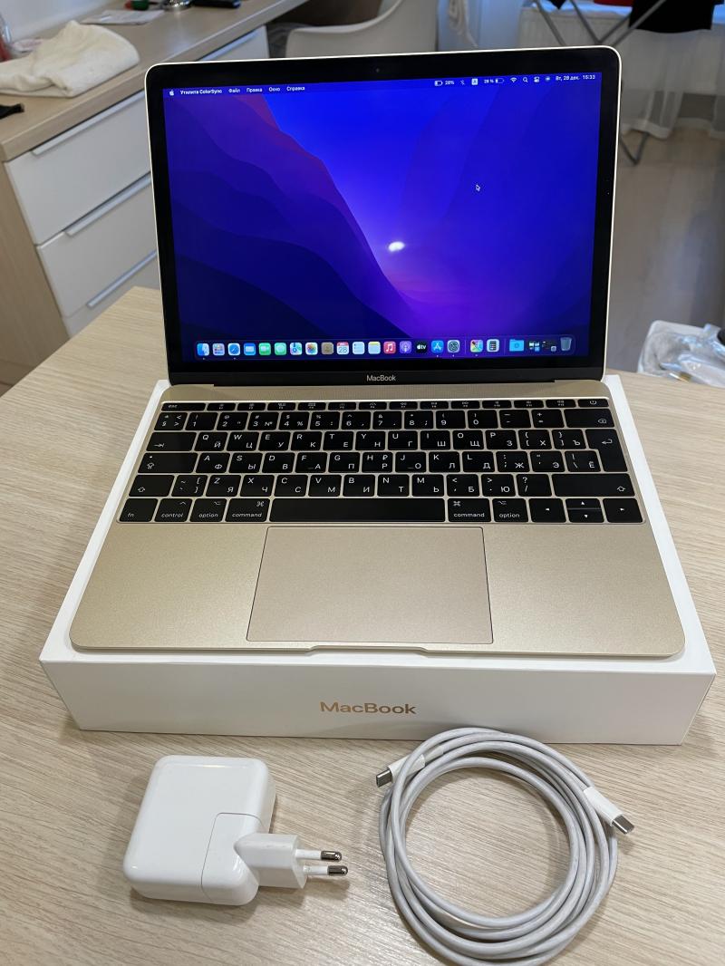 Macbook 12 mid 2017 Gold 8DDR3+256SSD 128 